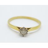An 18ct gold and diamond ring, 1.8g, S