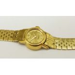 A lady's 18ct gold Rolex Orchid wristwatch on an 18ct gold bracelet strap, total weight 25.2g
