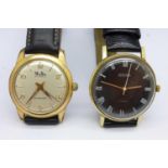 Two 1970's/80s wristwatches; Sekonda, 23 jewels and MuDu doublematic, 25 jewels