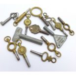 A Minic Tri-ang Toys key, a Penguin Toys key and pocket watch keys