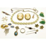 A collection of Victorian and later jewellery including silver