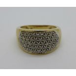A 9ct gold and diamond ring, 1carat diamond weight, 6.5g, T