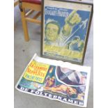 Two original Belgian film posters for Humphrey Bogard's Chain Lightning 1950, framed and Vincent