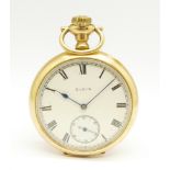 A gold plated Elgin pocket watch