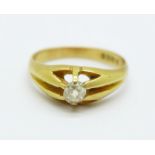An 18ct gold and diamond ring, 3.7g, M