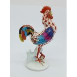 A Herend Hungary hand painted cockerel, 7cm