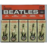 Beatles Invictus guitar brooches, mounted set of five in colour