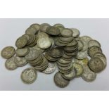 Approximately 75 pre 1920 3d coins, some Victorian, 112g