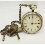 An Albertina watch chain and a pocket watch