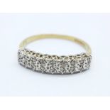 A 9ct gold and diamond ring, 1.9g, Q