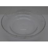 A Thomas Webb etched glass bowl, bubbles with fish in reeds