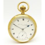 A Thomas Russell & Son Tempus Fugit gold plated pocket watch