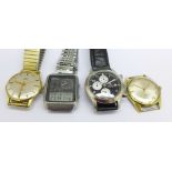 Four wristwatches; Swiss Mountaineer Professional Chronograph, Limit, Seiko twin dial H127-5000