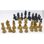 Two late 19th/early 20th Century Staunton style boxwood chess sets, boxed