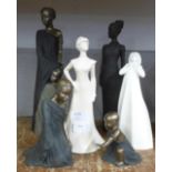 A Royal Doulton figure, other figures including African