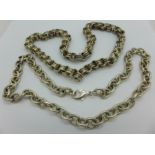 Two silver chains, 96g
