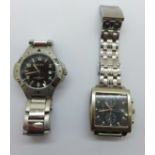 Two Next stainless steel cased designer wristwatches from the 1980's including one chronograph
