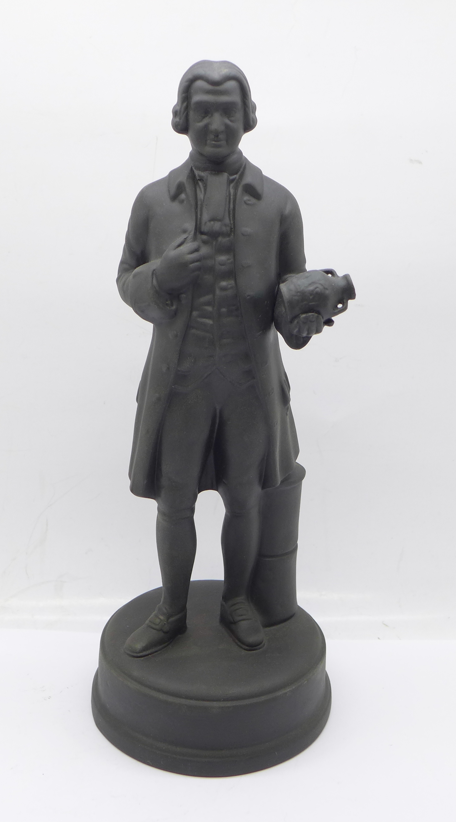 A Wedgwood black basalt figure of Josiah Wedgwood, 23cm