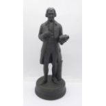 A Wedgwood black basalt figure of Josiah Wedgwood, 23cm