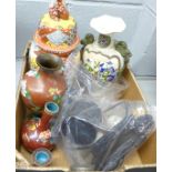 Oriental items including cloisonne, (a/f) lidded jar, vase, etc.