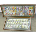 Two framed cigarette card sets including Wills's