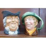 Two Royal Doulton character jugs, Parson Brown, crazed and 'arriet, a/f