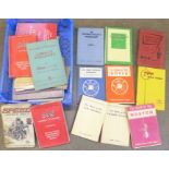 A collection of motorcycle and car manuals, 1940's and 1950's