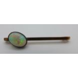 A 9ct gold opal brooch, cased, 2.3g