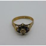 A 9ct gold cluster ring, 2.1g, K