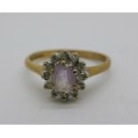 A 9ct gold cluster ring, 1.9g, L