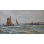 Attributed to Thomas Bush Hardy (1842-1897), Shipping Off The Coast, Yarmouth, watercolour, 61 x