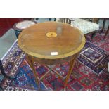 An Edward VII inlaid rosewood circular occasional table