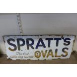 An enamelled Spratt's Ovals advertising sign