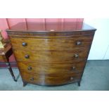 A Victorian mahogany bow front chest of drawers