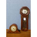 A walnut Regulator A wall clock and a walnut timepiece