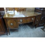 A George III style mahogany bow front sideboard