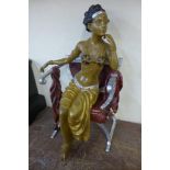 An Austrian style painted bronze figure of an Art Deco lady