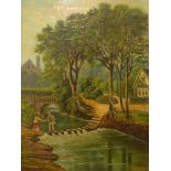 R. Blower, Stepping Stones and Jesmond Dene, oil on canvas, 60 x 44cms, framed