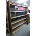 A pine open bookcase