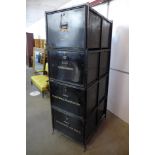 A large steel double sided deed box cabinet