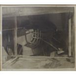 S. Harold, H. Holden, The Boatbuilder, etching, 25 x 28cms, framed