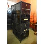 A large steel double sided deed box cabinet