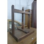 A Victorian oak and elm book press