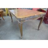 A French oak parquetry top draw-leaf dining table