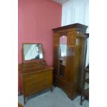 An Edward VII inlaid mahogany two piece bedroom suite