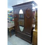 An Edward VII inlaid mahogany wardrobe