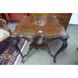 An Edward VII inlaid mahogany centre table