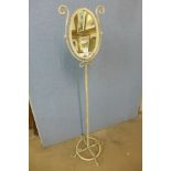 A French style painted metal mirror