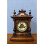 A 19th Century German walnut mantel clock