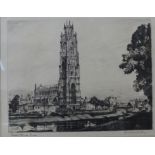 Five signed etchings, Boothan Bar, York by Edward Fletcher, The Rose Window, York by Chas. A. Banks,